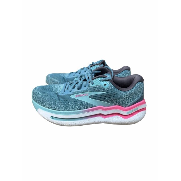 Brooks Shoes - Brooks Ghost Max 2 Running Shoes Women Size 10 Medium B Aqua Pink Walking Clean